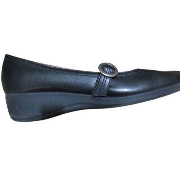 Lifestride Demi Black Vegan Leather Mary Jane Buckle Wedges 8.5 antifatigue - Picture 8 of 12
